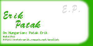 erik patak business card